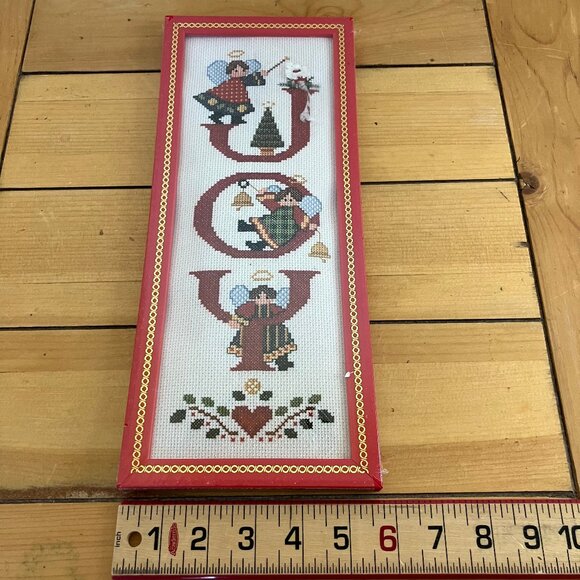 Joy Angels Counted Cross Stitch Kit #9350 Design Works New w/ Frame Xmas Holiday - Picture 4 of 4